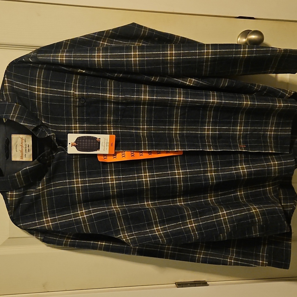 Original Weatherproof Vintage XXL BLUE FLANNEL Mens Shirt‎ EXCELLENT & SOFT